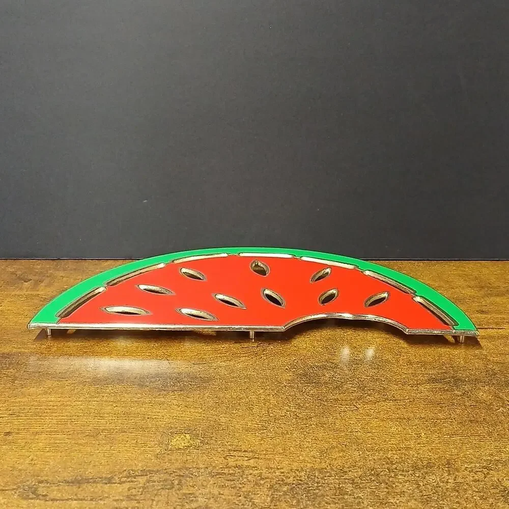 Watermelon Trivet WM Rogers Silver Plate Enamel Tarnish Resistant Japan 10.75" - Picture 3 of 6